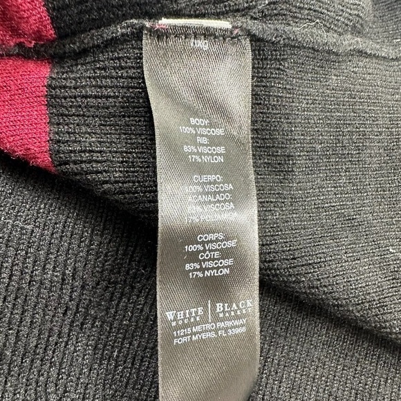 WHITE HOUSE BLACK MARKET Two Way Interchangeable Sweater XS Black Pink Polka Dot - Picture 6 of 6